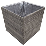 VidaXL Pflanzgefäß 80x80x80 cm Polyrattan grau