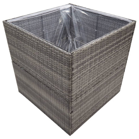VidaXL Pflanzgefäß 80x80x80 cm Polyrattan grau