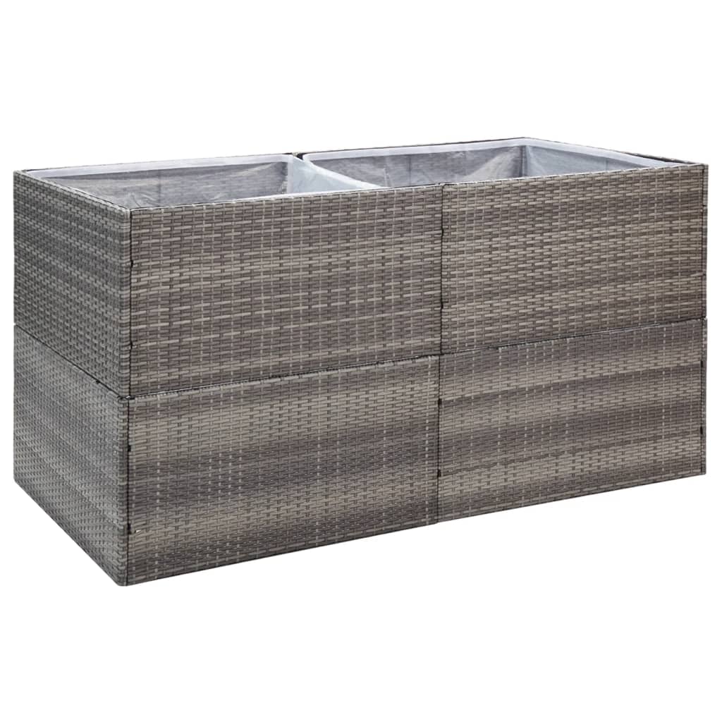 Vidaxl Planning Box 157x80x80 cm Poly Rattan Gray