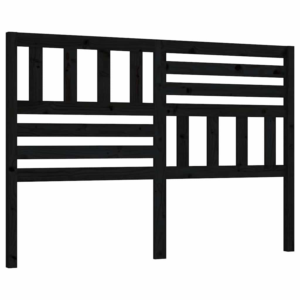 Vidaxl hoofdbord 146x4x100 cm massief grenenhout zwart