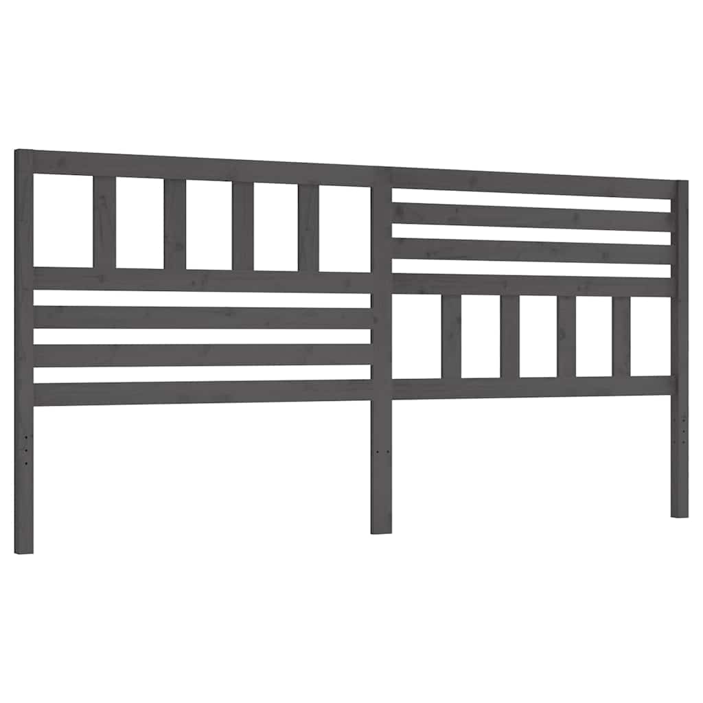 Vidaxl hoofdbord 206x4x100 cm massief grenenhout grijs