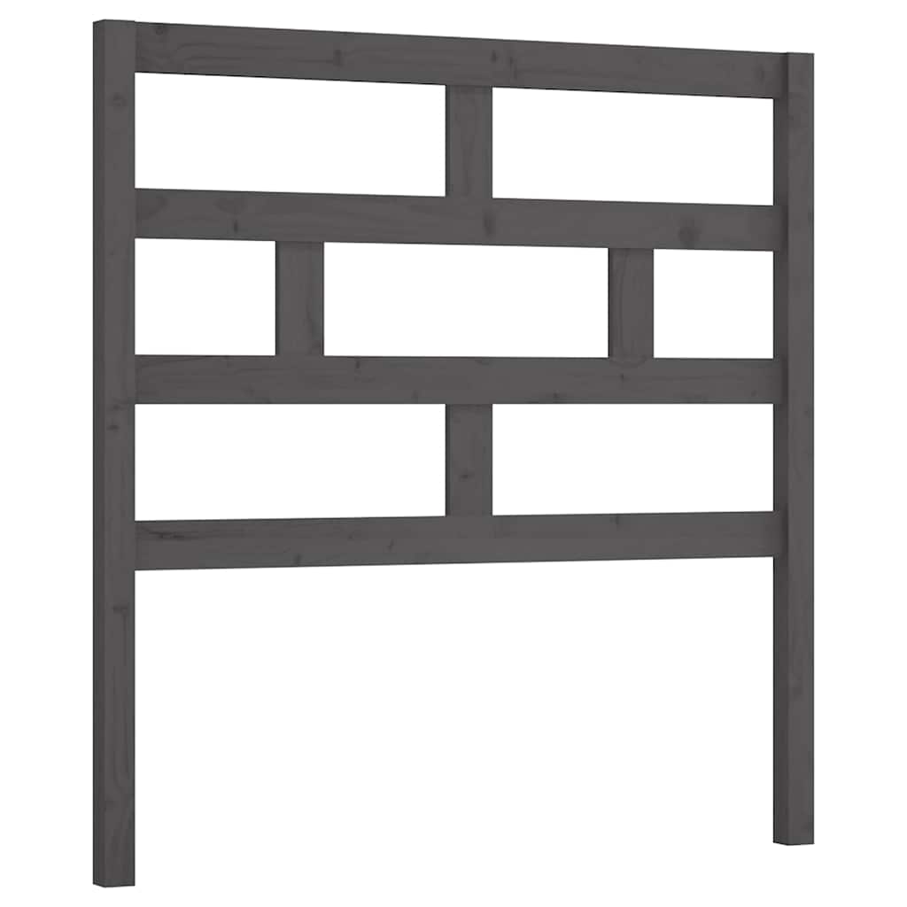 Vidaxl hoofdbord 106x4x100 cm massief grenenhout grijs