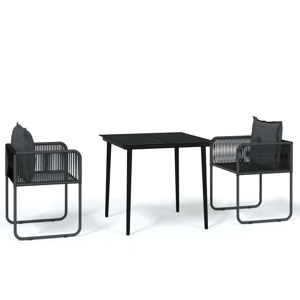 Vidaxl 3-delige tuinset zwart
