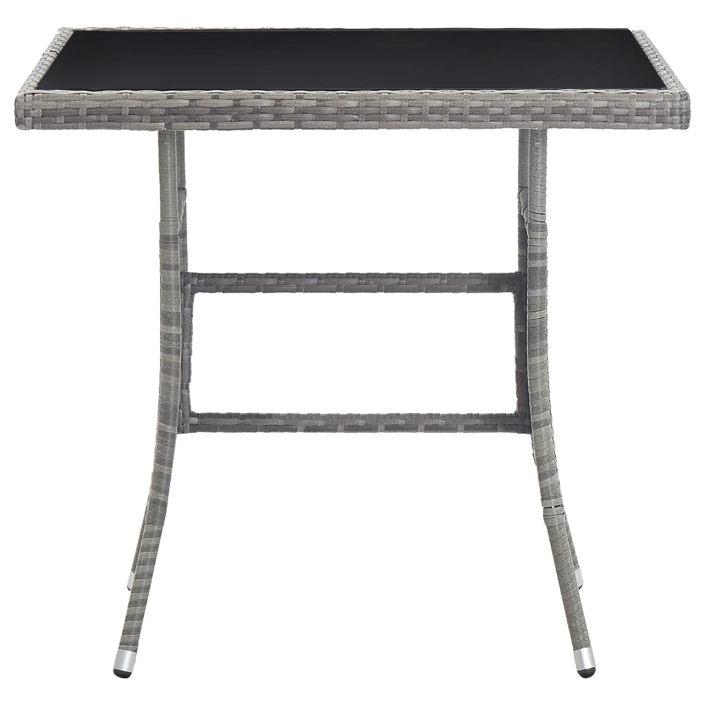 Vidaxl tuintafel 80x80x74 cm poly rattan grijs