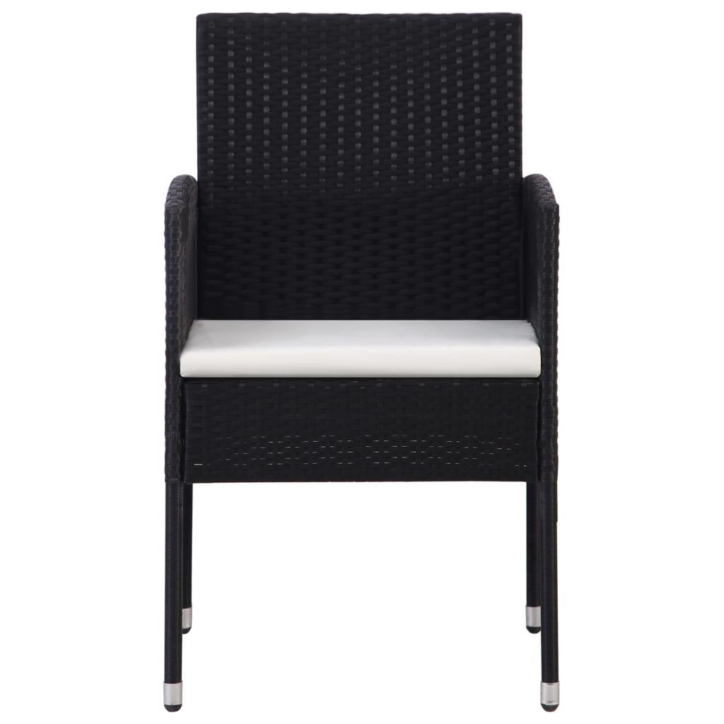 Vidaxl tuinstoelen 2 st met witte kussens poly rattan zwart