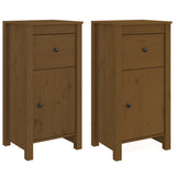 Vidaxl dressoirs 2 st 40x35x80 cm massief grenenhout honingbruin