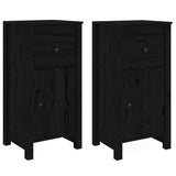 Vidaxl dressoirs 2 st 40x35x80 cm massief grenenhout zwart