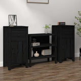 Vidaxl dressoirs 2 st 40x35x80 cm massief grenenhout zwart