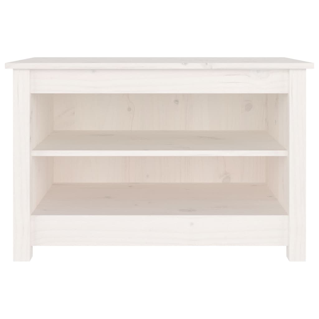 Vidaxl Shoes Bank 70x38x45.5 cm Pine solide blanc