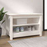 Vidaxl Shoes Bank 70x38x45.5 cm Pine bianco solido