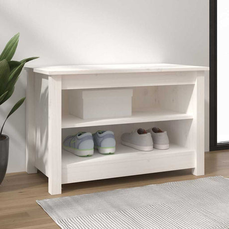 Vidaxl Schuhe Bank 70x38x45.5 cm Festkiefer weiß