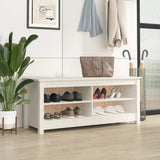 Vidaxl Shoes Bank 110x38x45.5 cm Solid Pine White