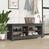 Divano per scarpe Vidaxl 110x38x45.5 cm Grigio a pino solido