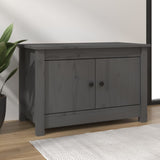 Vidaxl Cabinet da scarpe 70x38x45.5 cm Grigio in pino solido