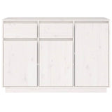 Vidaxl dressoir 110x34x75 cm massief grenenhout wit