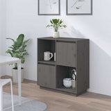 Vidaxl dressoir 74x35x80 cm massief grenenhout grijs