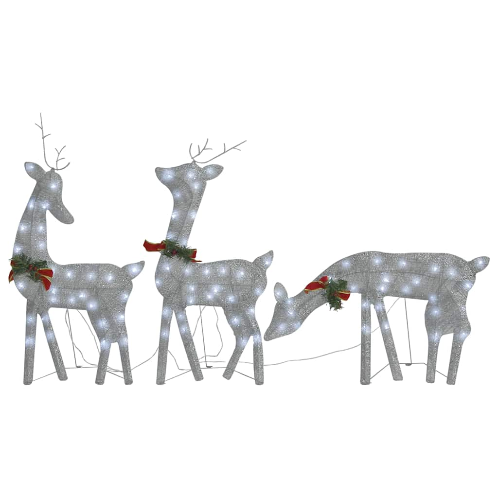 Vidaxl Christmas decorations Reindeer family 270x7x90 cm Gaas white silver color