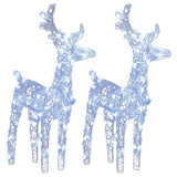 Vidaxl Weihnachten Tiere 2 ST 80 LEDs Acrylkalt weiß