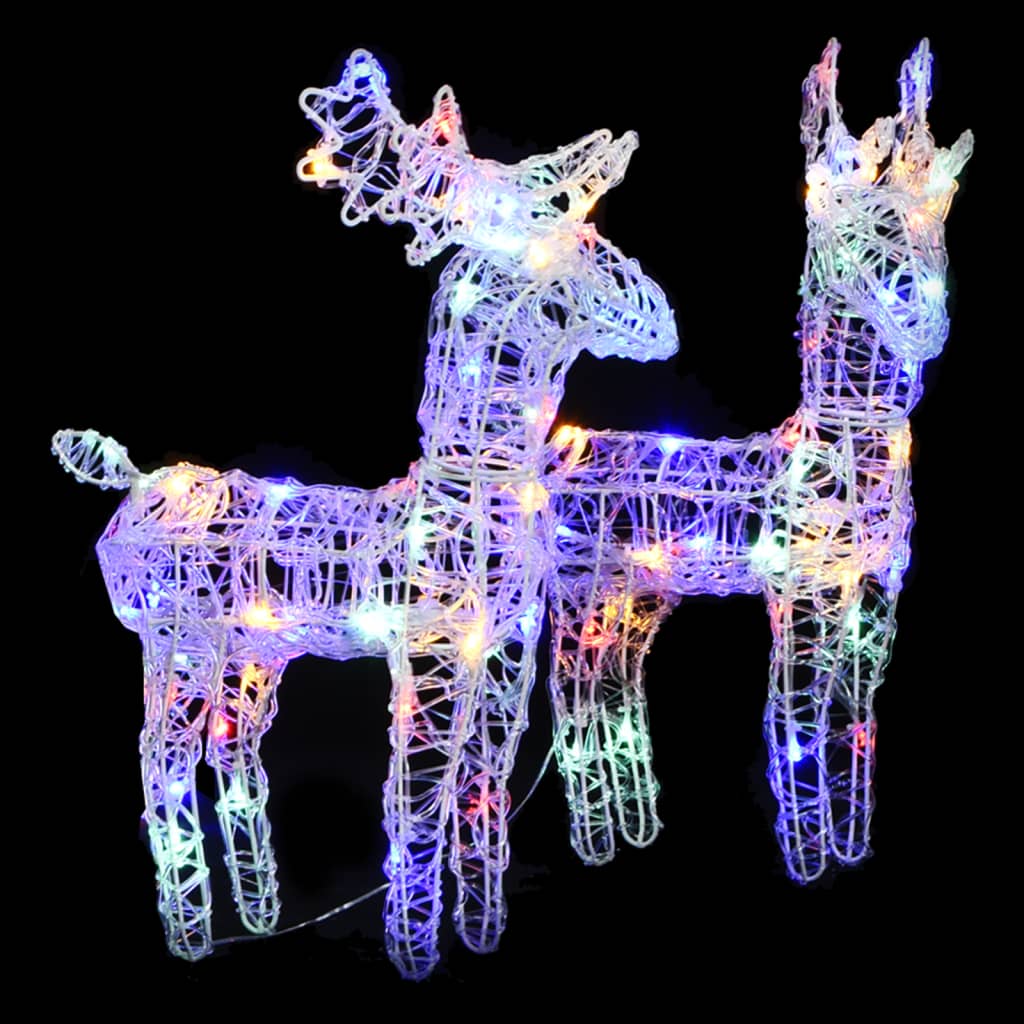 Vidaxl Weihnachten Tiere 2 ST 80 LEDs Acryl -Multi -Colored