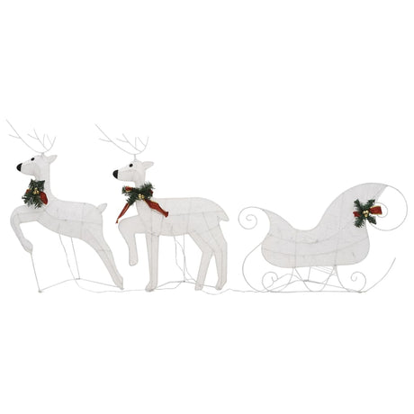 Vidaxl Weihnachtsdekoration Rentiere und Schlitten 60 LEDs Weiß