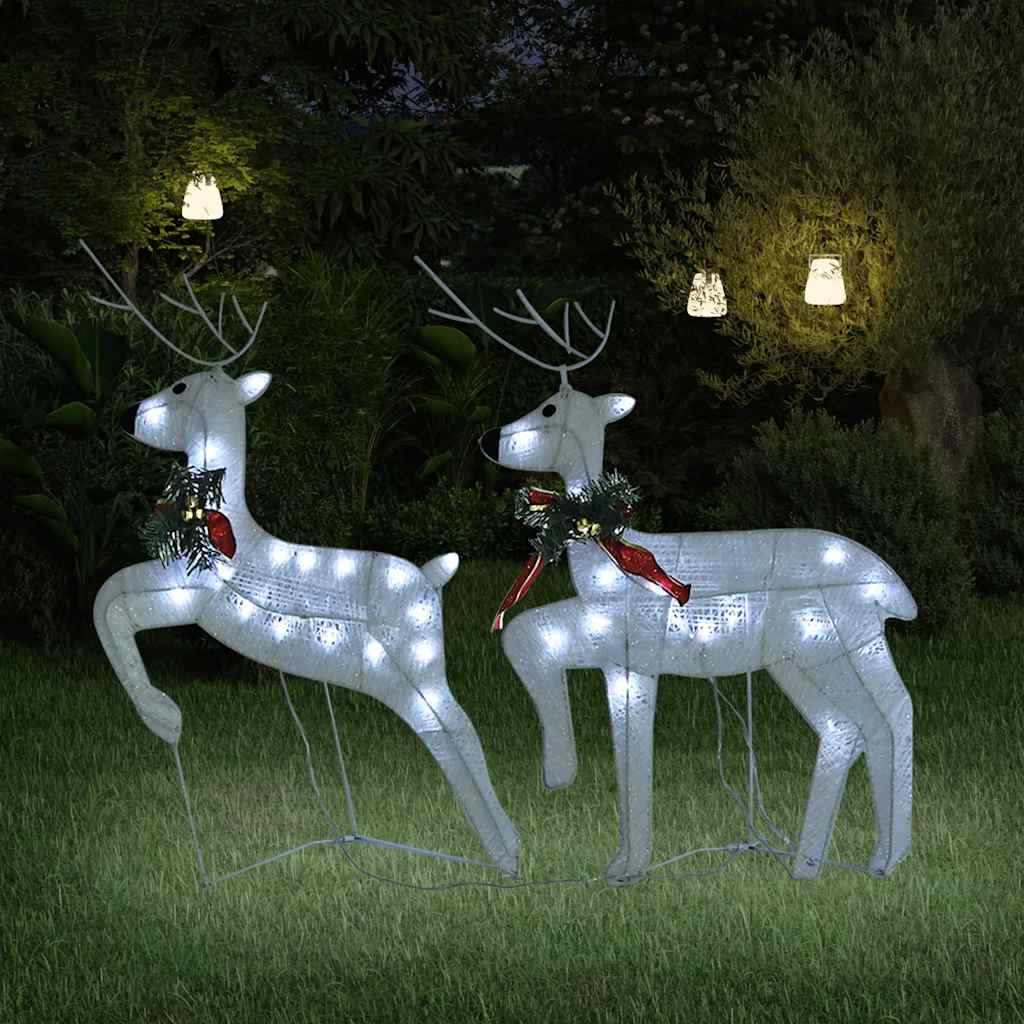 Vidaxl Weihnachten Tiere 2 ST 40 LEDs Weiß