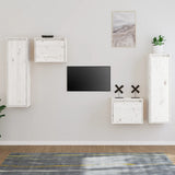 Vidaxl tv-meubelen 4 st massief grenenhout wit