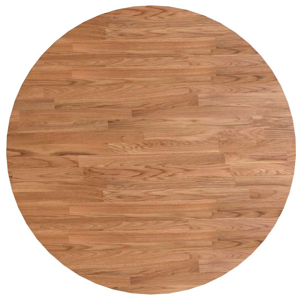 Vidaxl tafelblad rond ø80x1,5 cm bewerkt massief eikenhout lichtbruin