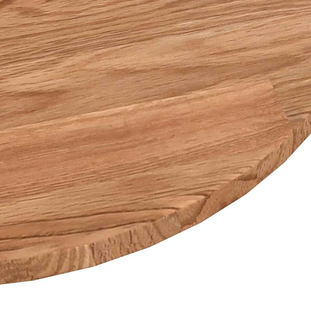 Vidaxl tafelblad rond ø80x1,5 cm bewerkt massief eikenhout lichtbruin