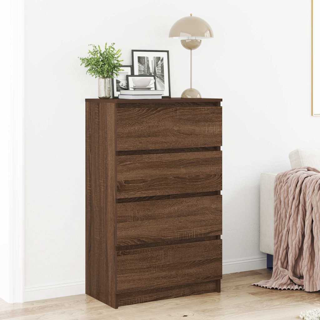 Vidaxl dressoir 60x35x98,5 cm bewerkt hout bruin eikenkleur