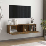 Vidaxl tv-wandmeubel 120x30x30 cm bewerkt hout gerookt eikenkleurig