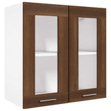 Vidaxl vitrinekast hangend lyon 60x31x60 cm bewerkt hout bruin eikenkleur