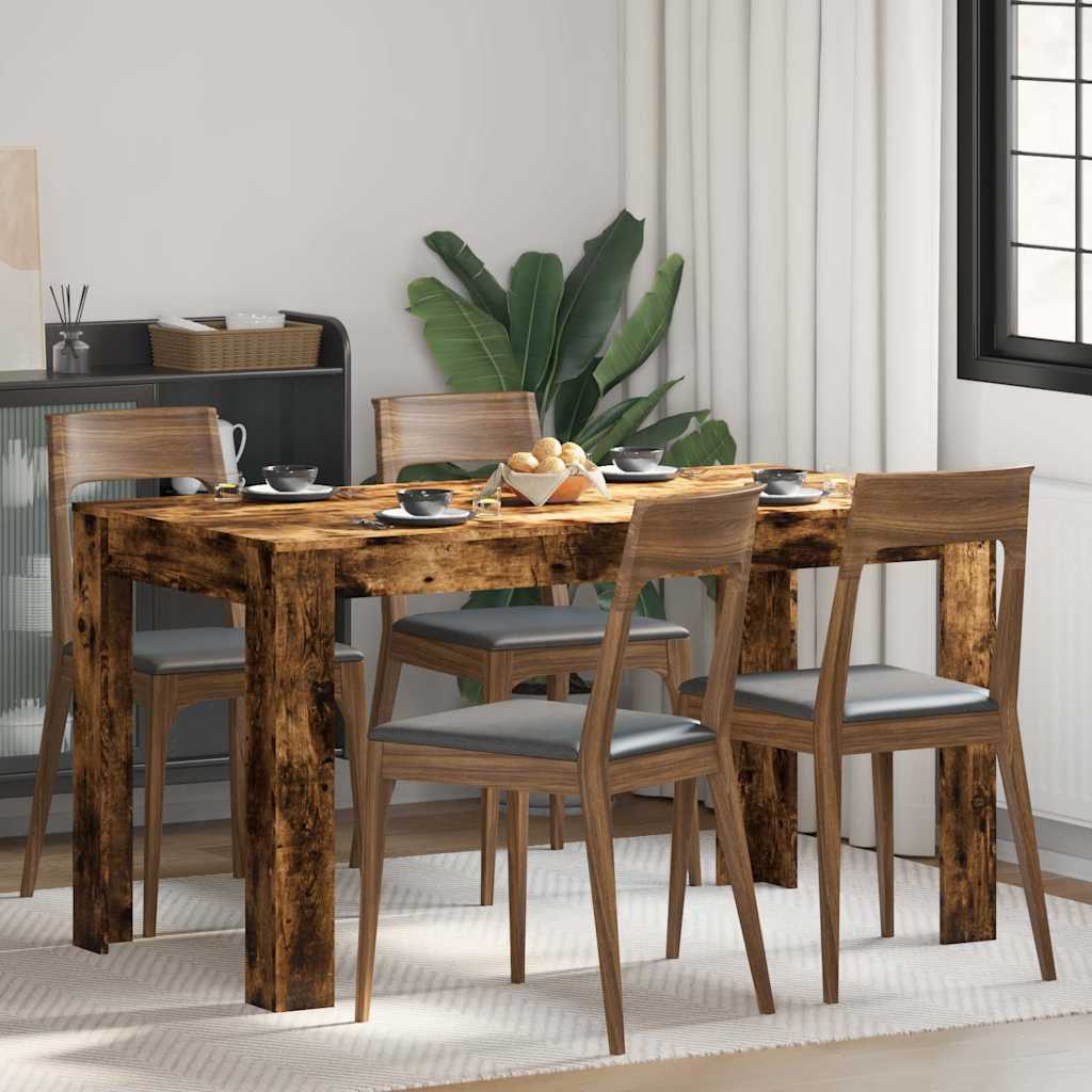 Vidaxl eettafel 140x74,5x76 cm bewerkt hout gerookt eikenkleurig