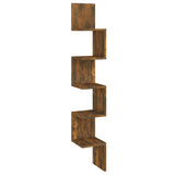 Vidaxl hoekwandschap 20x20x127,5 cm bewerkt hout gerookt eikenkleurig