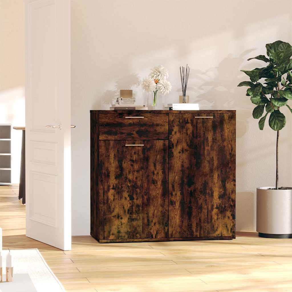 Vidaxl dressoir 80x36x75 cm bewerkt hout gerookt eikenkleurig