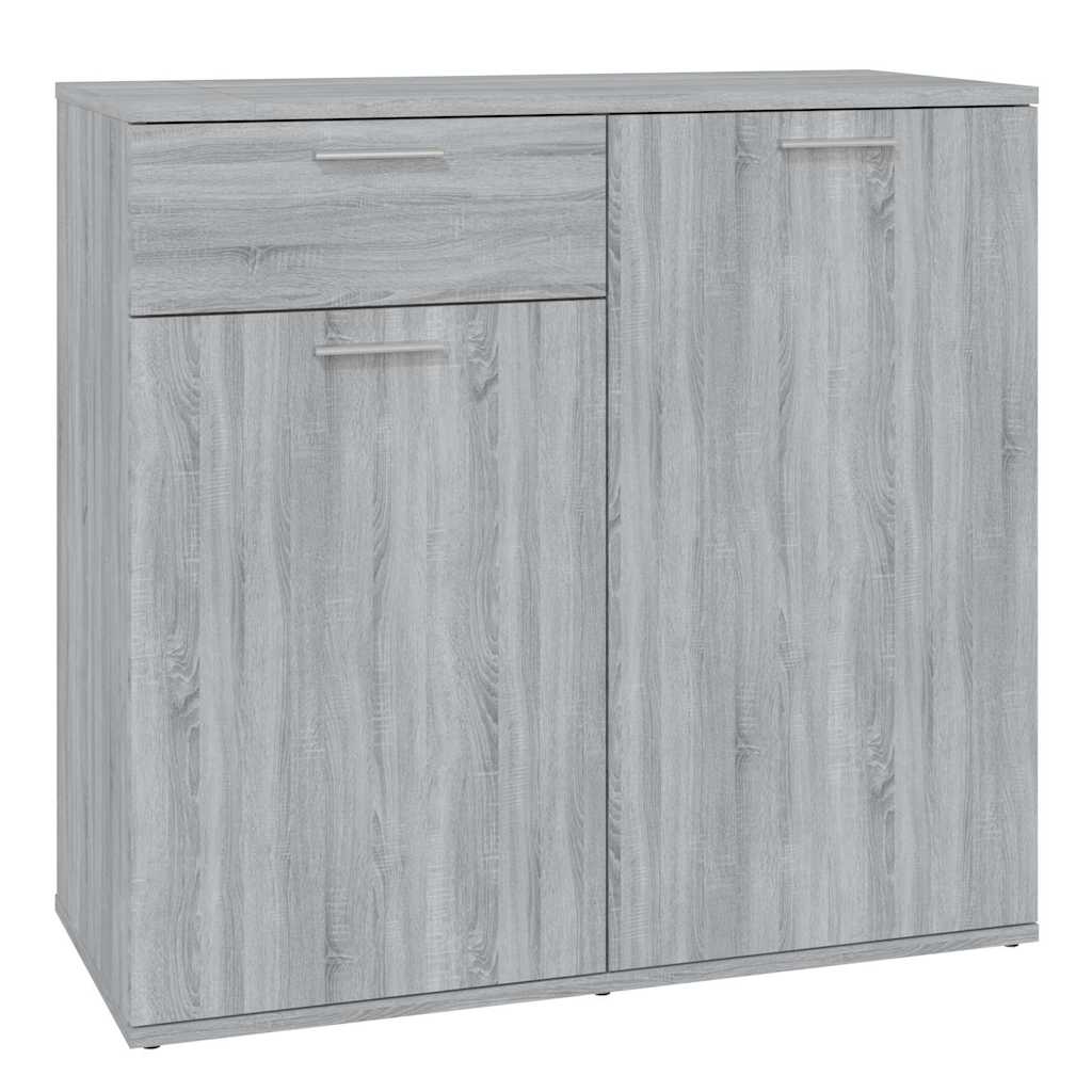 Vidaxl dressoir 80x36x75 cm bewerkt hout grijs sonoma eikenkleurig
