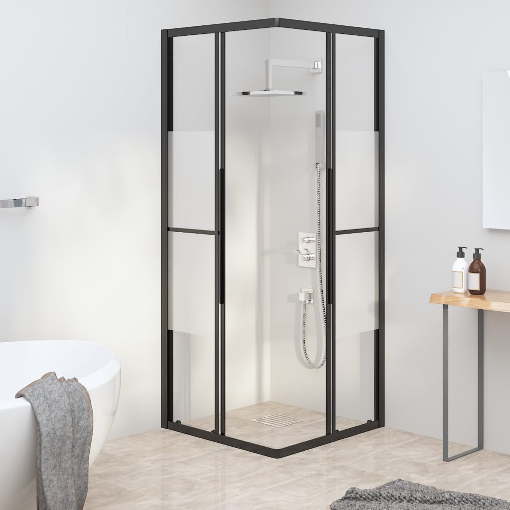 Vidaxl Shower Subicle 70x70x180 cm pół -MAT ESG Black