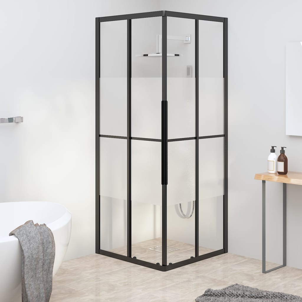 Vidaxl Shower Subicle 70x70x180 cm pół -MAT ESG Black