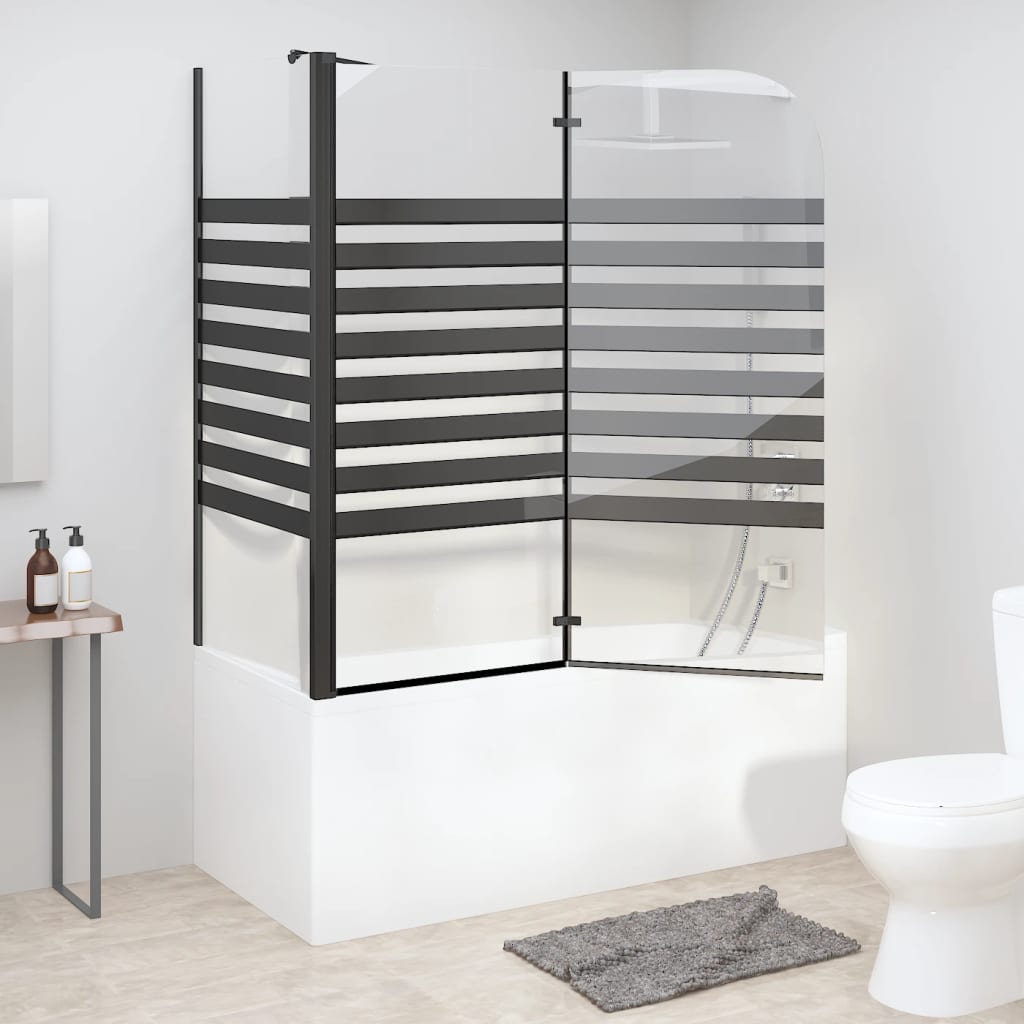 Vidaxl Bath Wall Striped 120x68x130 cm herdet glass