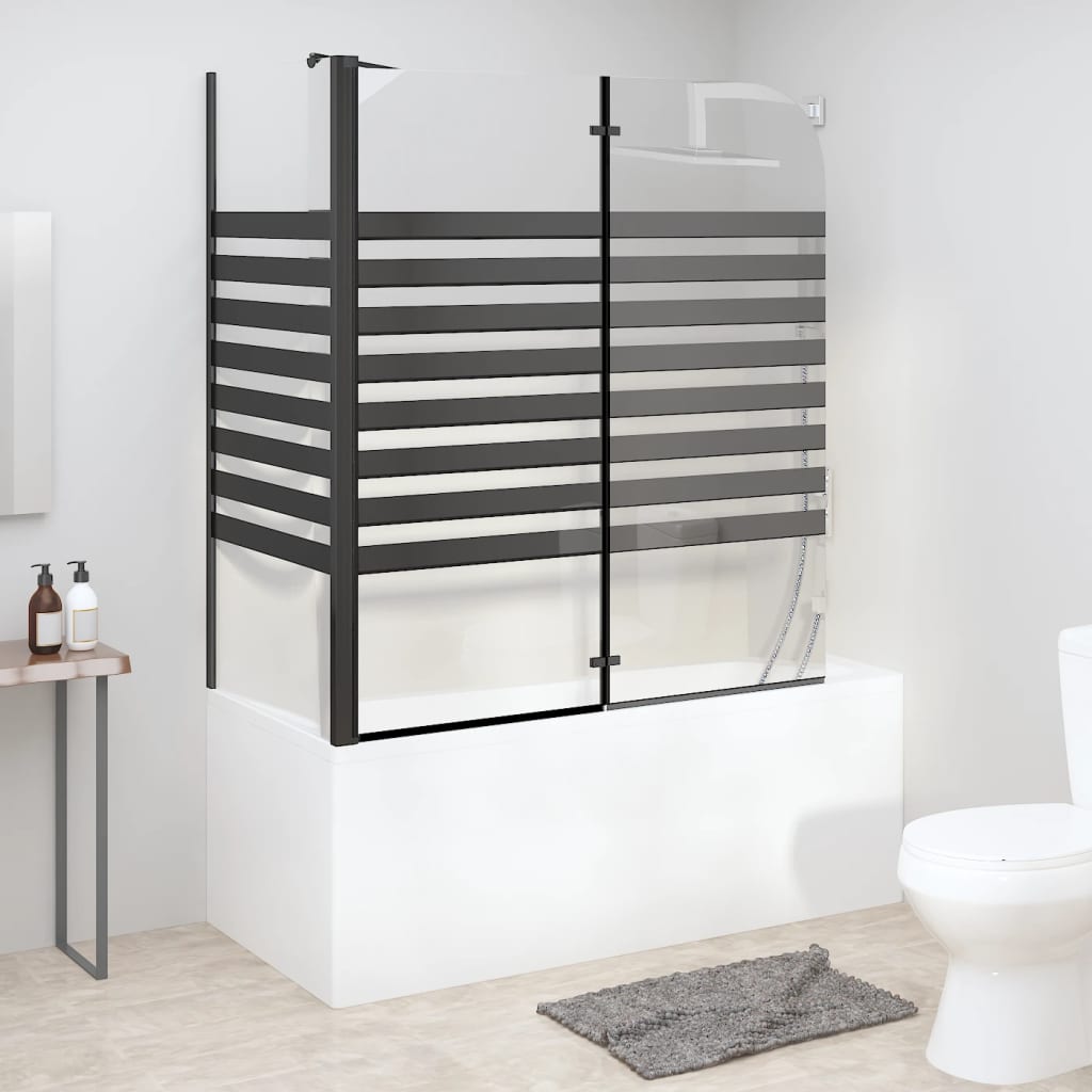 Vidaxl Bath Wall Striped 120x68x130 cm herdet glass