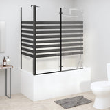 Vidaxl Bath Wall Striped 120x68x130 cm herdet glass