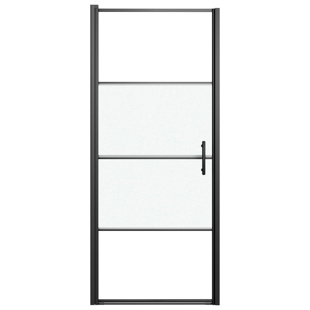 Vidaxl dusjdør halvt -Mat 81x195 cm herdet glass svart