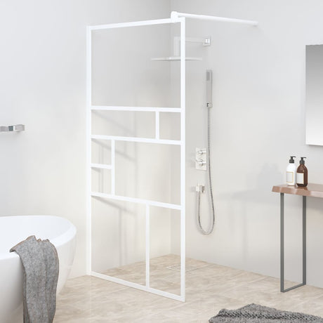 Vidaxl begehete Duschwand 100x195 cm Esg-Glas weiß