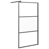 Vidaxl walk-in dusjvegg 100x195 cm halvmat esg glass svart