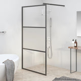 Vidaxl walk-in dusjvegg 100x195 cm halvmat esg glass svart