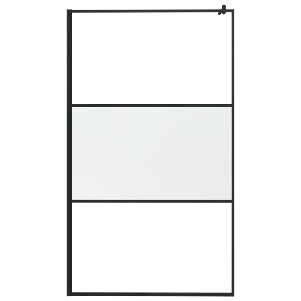 Vidaxl Walk-In duschvägg 115x195 cm Halfmat ESG-GLAS Black