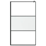 Vidaxl Walk-In duschvägg 115x195 cm Halfmat ESG-GLAS Black