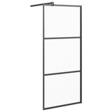 Vidaxl inloopdouchewand 80x195 cm mat esg-glas zwart