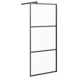 Vidaxl Walk-in Duschwand 90x195 cm MAT ESG Glass Schwarz