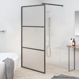Vidaxl Walk-in Duschwand 100x195 cm mattes ESG-Glas schwarz