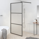 Vidaxl Walk-In duschvägg 115x195 cm Mat ESG Glass Black